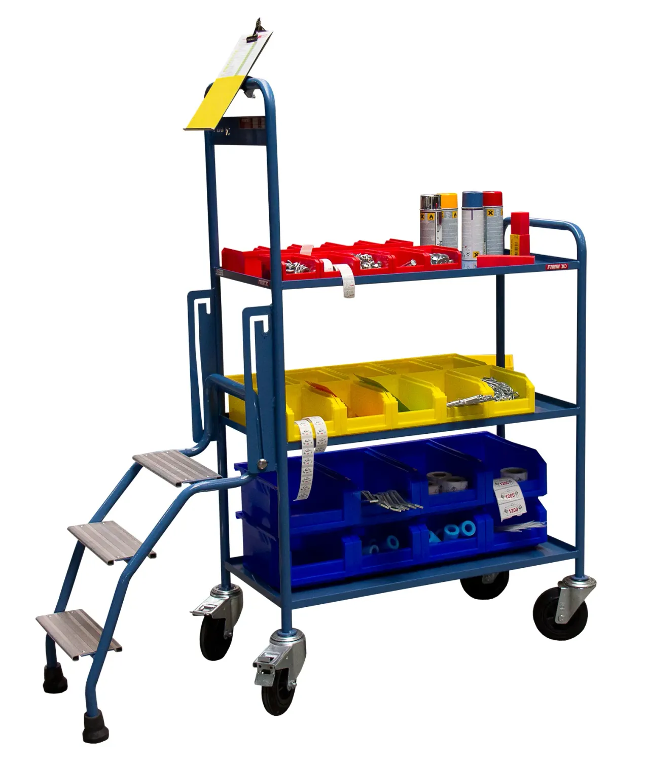 Fimm servante escabeau 3 plateaux tôle 250 kg