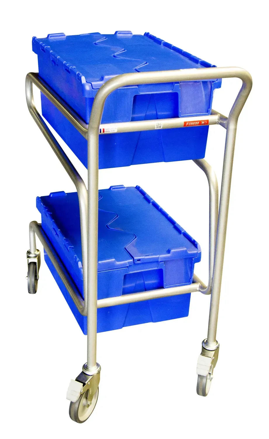 Fimm Chariot porte-bacs 2 niveaux 100 kg 600x400 à freins