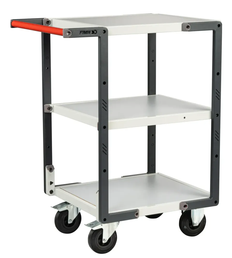 Fimm servante flatpack 3 plateaux mélaminé 250 kg