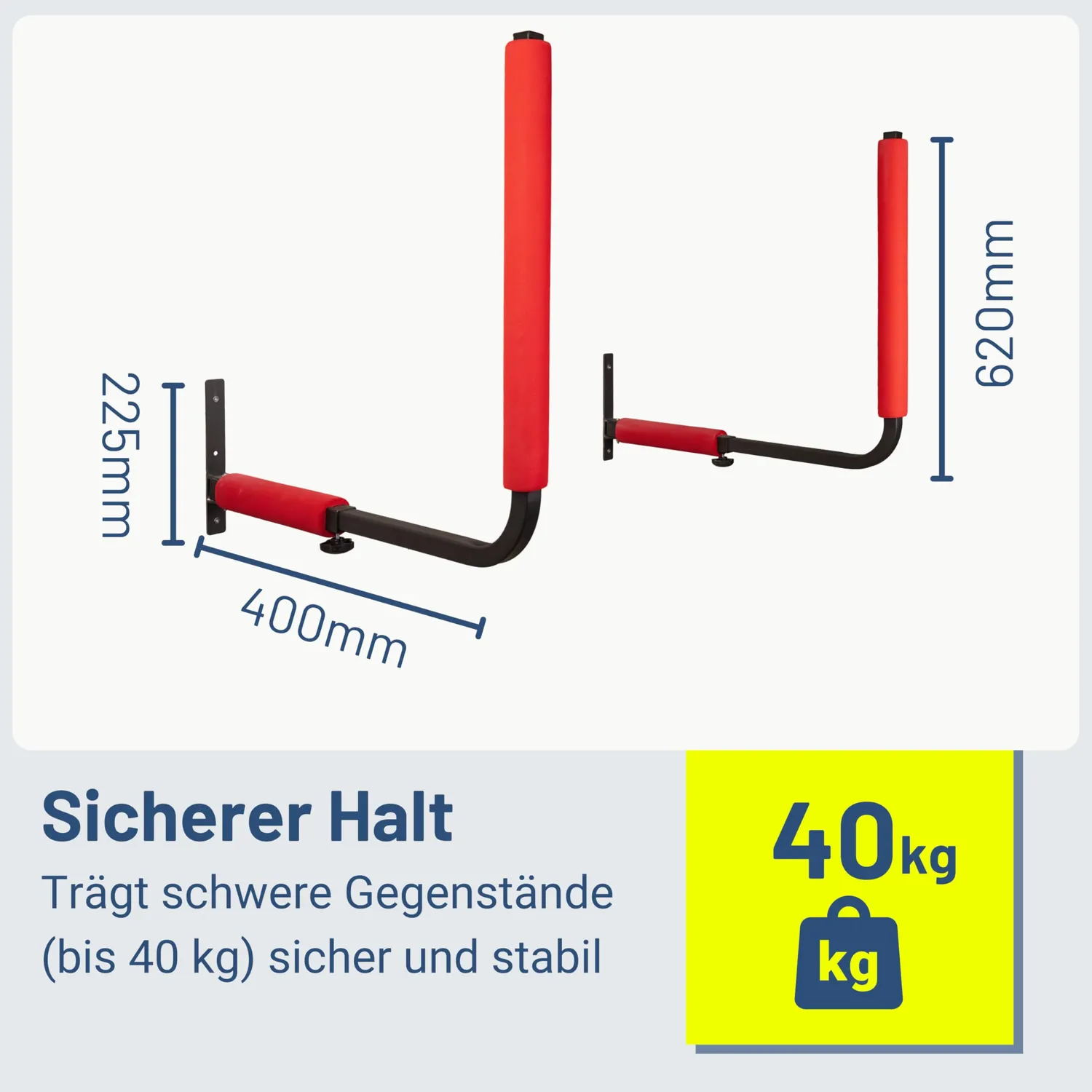 Pallit support mural coffre de toit pivotant double 40 kg