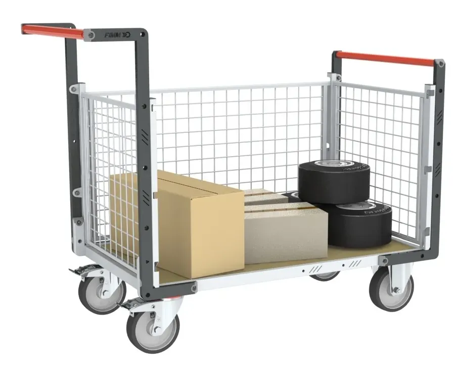 Fimm Chariot grillagé 2 dossiers ridelle 500 kg