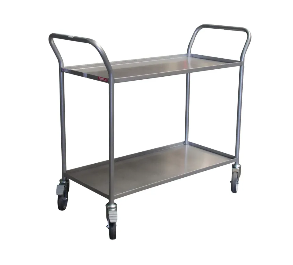 Fimm desserte 2 plateaux tôle 935x435 mm 200 kg à rebord