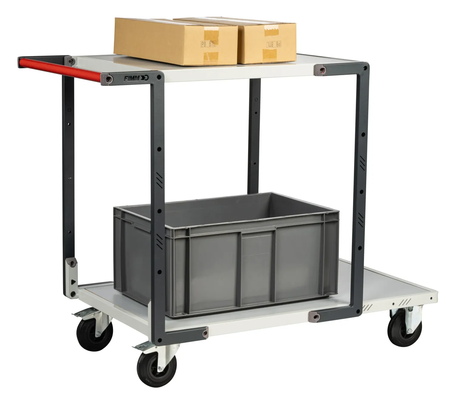 Fimm Flatpack servante 2 plateaux mélaminé long+court 250 kg