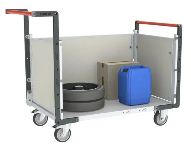 Fimm chariot modulaire PP plateau bois 250 kg 2 dossiers