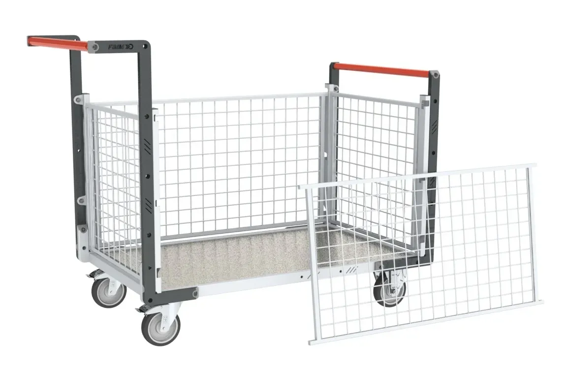 Fimm Chariot grillagé 2 dossiers 2 ridelles 250 kg