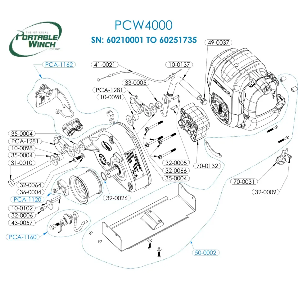 Portable Winch PCW4000 pièce rechange treuil cabestan
