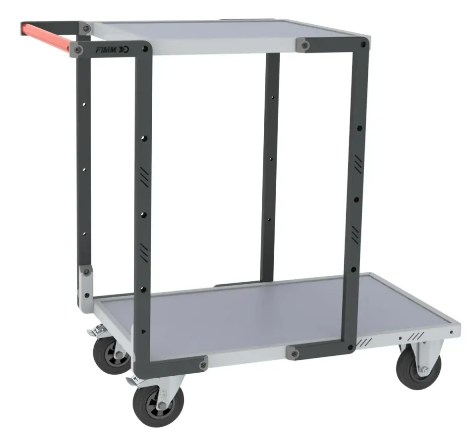 Fimm Flatpack servante 2 plateaux mélaminé long+court 250 kg