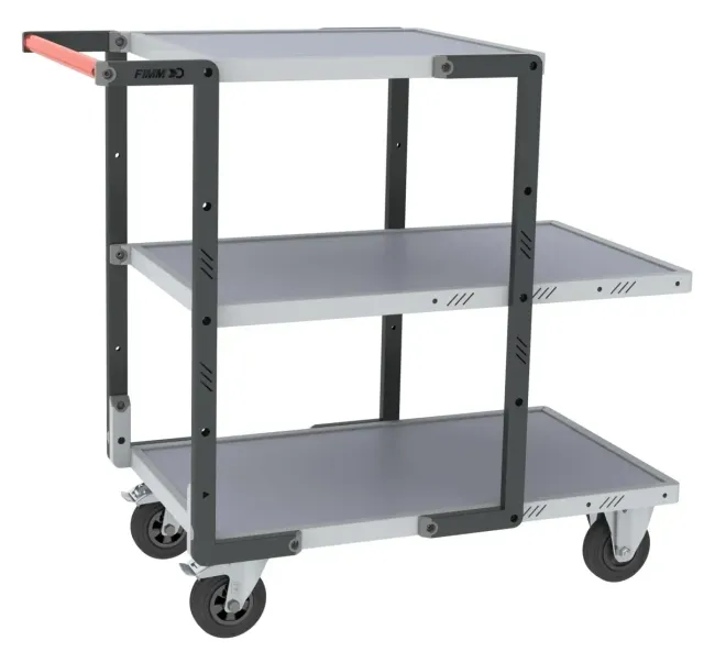 Fimm Flatpack servante 3 plateaux mélaminé 250 kg