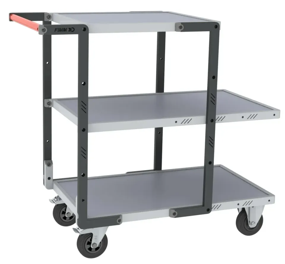 Fimm Flatpack servante 3 plateaux mélaminé 250 kg