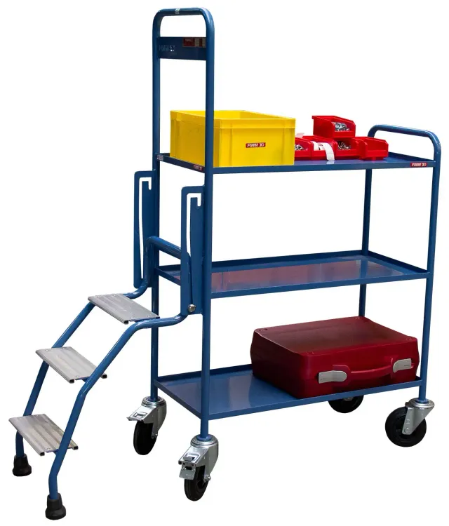 Fimm servante escabeau 3 plateaux tôle 250 kg